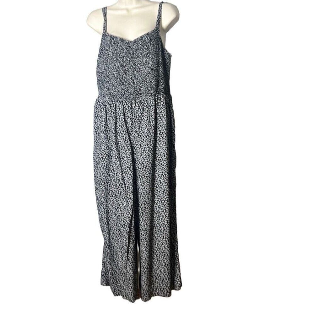 Madewell Womens Black Floral Print Lucie Micro Daisy Wide Leg‎ Jumpsuit Size 2XS